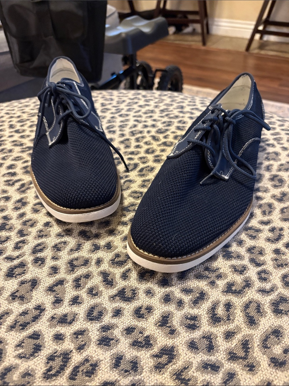 Dockers Men's Navy Knit Lace-Up Oxfords